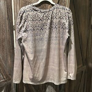 SHEIN Black and Cream Patterned Long Sleeve Top